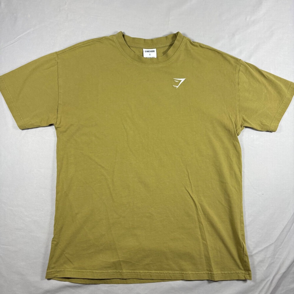 Gymshark Mens Small Olive Green Short Sleeve Logo T-Shirt Activewear Streetwear